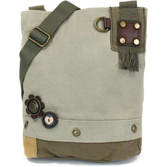 Chala Cotton Canvas Patch Crossbody Bag Purse - Hedgehog, Sand NWT - Picture 2 of 9